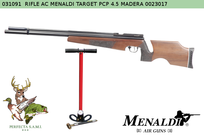 Rifle Aire Comprimido MENALDI Target PCP  4.5mm Madera 0023017 - Código 031091